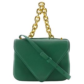 Bolsa de ombro de couro verde Bottega Veneta Verde