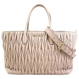 Bolsa de couro rosa bege Miu Miu Bege