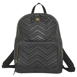 Gucci GG Marmont Leder-Rucksack Schwarz