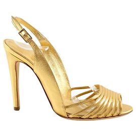 Sergio Rossi Tacchi in pelle dorati D'oro