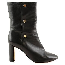 Jimmy Choo Black leather boots Black