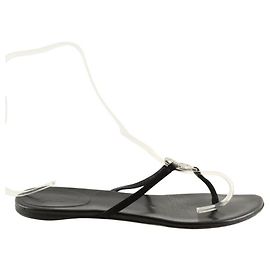 Gucci Black leather flip-flops Black