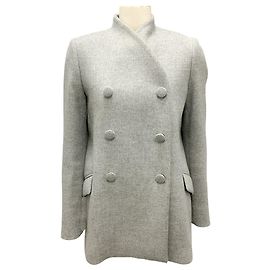 Proenza Schouler Grey Double Breasted Wool Coat Grey