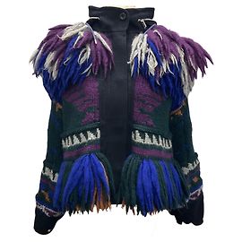 Sacai Navy / Blue / Purple / Green Multi Wool Jacket Multiple colors