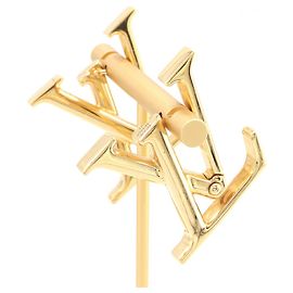 Louis Vuitton Gold Metal Stud Earrings Golden