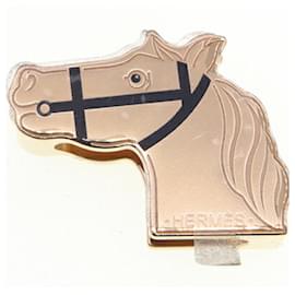 Hermès-Anneau de foulard Hermes Twilly Cadrege-Noir,Doré