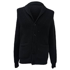 Tom Ford Strickjacke mit Schalkragen aus schwarzer Kaschmir Schwarz