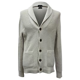 Tom Ford Knitted Shawl Collar Cardigan in Grey Wool Grey