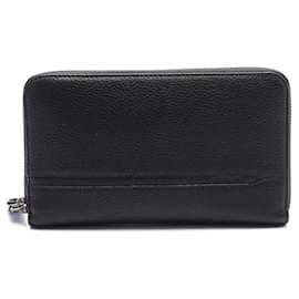Bulgari-Bvlgari Leather Round Long Wallet-Black