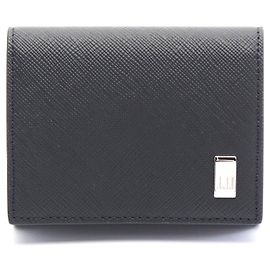 Alfred Dunhill Dunhill Leather Coin Case Wallet Black Black