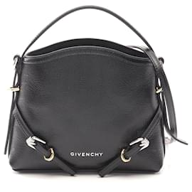 Givenchy-Givenchy Nano Voyou Leather Handbag Black-Black