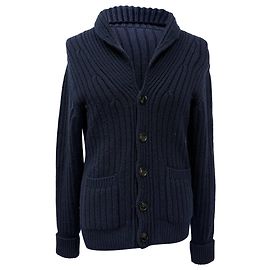 Tom Ford Strickjacke mit Schalkragen aus marineblauem Kaschmir Blau Marineblau