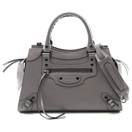 Balenciaga-Balenciaga Neo Classic City Small Leather Handbag-Grey