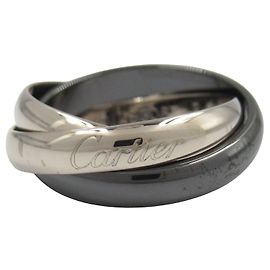 Cartier Trinity Au750 Keramikkring Größe 12 Schwarz
