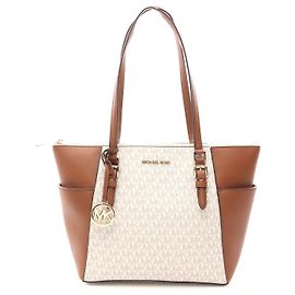 Bolsa Tote Charlotte em couro PVC Michael Kors Branco