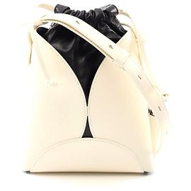 Bolsa de ombro pequena em couro Jil Sander Curve Branco