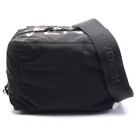 Givenchy-Givenchy Nylon Leather Pandora Small Shoulder Bag-Black