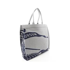 Burberry-Burberry EKD XL Square Canvas Tote Bag-Grey