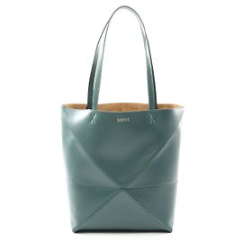 Loewe Puzzle Medium Leder Tote Bag Grün