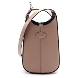 Tod's-Tod's Leather Di Micro Hobo Shoulder Bag-Brown
