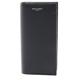 Carteira bifold de couro Yves Saint Laurent Preto