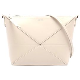Pochette pliable en cuir Loewe Puzzle Blanc