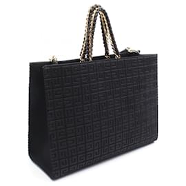 Givenchy-Givenchy G Tote Medium Canvas Leather Bag-Black