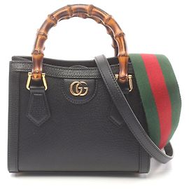 Gucci Diana Mini Bambusleder Tote Bag Schwarz