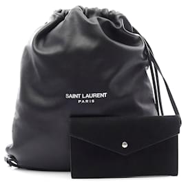 Yves Saint Laurent Leather Teddy Backpack Black