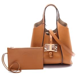 Tod's-Tod's Leather Timeless Mini Handbag Brown-Brown