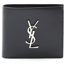 Yves Saint Laurent Saint Laurent Leather Monogram Bifold Wallet Black