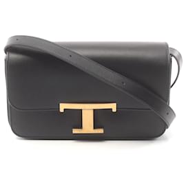 Tod's-Tod's T Timeless Micro Leather Shoulder Bag-Black