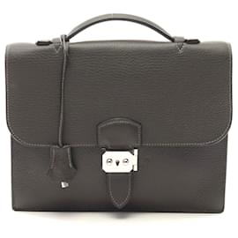 Hermès-Hermes Sac a Depeches 27 Graphite Business Bag-Grey