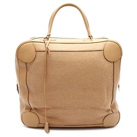 Hermès Bolsa de lã GM bege da Hermes Omnibus Marrom Bege