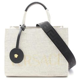 Versace Canvas Tote Bag Grey