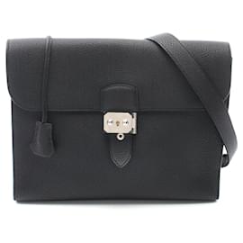 Hermès-Hermes Sac a Depeches 29 Shoulder Bag Black-Black