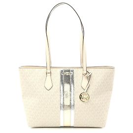 Michael Kors SHEILA Signature Tote Bag Weiß