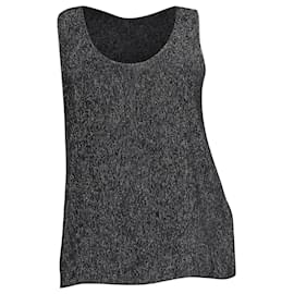 Saint Laurent-Saint Laurent Glittered Tank Top in Silver Silk-Silvery