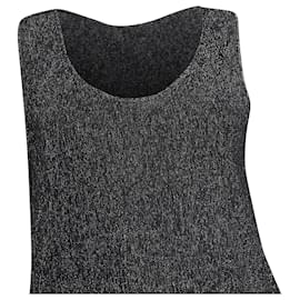 Saint Laurent-Saint Laurent Glittered Tank Top in Silver Silk-Silvery