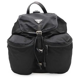 Prada Triangle Logo Backpack Black