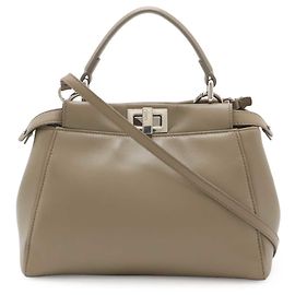 Borsa Fendi Mini Peekaboo Grigio