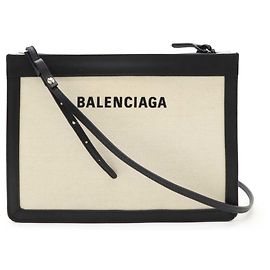 Borsa a Spalla Pochette Navy Balenciaga Nero Beige