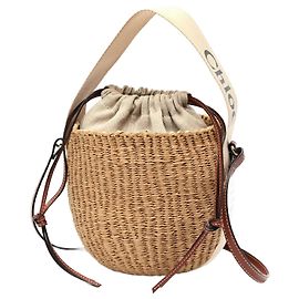 Chloé x Mifuko Cesta Pequeña de Madera Comercio Justo Blanco