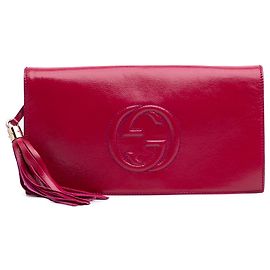 Pochette Disco Soho en cuir verni rose Gucci Rose