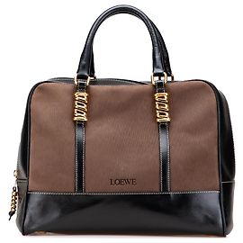 LOEWE Braune Leder Velazquez Twist Reisetasche Braun