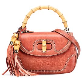 Sac à main en cuir rouge New Bamboo de Gucci Rouge Autre