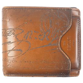 Berluti Leather Bifold Wallet with Card Case Brown