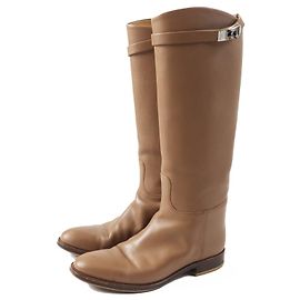 Hermès Hermes Kelly Metall Springstiefel Braun Braun