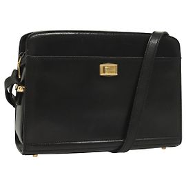 Borsa a Spalla BALLY in Pelle Nera Oro Auth BA2644 Nero D'oro