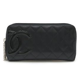 Portafoglio lungo Chanel Cambon Line Nero Rosa